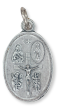 Catholic Emergency Medal "In Case of Accident Call a Priest"– 7/8" Oval Silver Oxidized, Made in Italy *  (Minimum quantity purchase is 2)