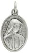 Divine Mercy Medal (St Faustina Kowalska) – 1" Oval Silver Oxidized, Made in Italy   (Minimum quantity purchase is 2)
