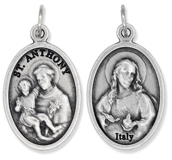  St Anthony / Sacred Heart of Jesus Medal - 1"  (Minimum quantity purchase is 2)