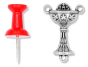 First Holy Communion Chalice Rosary Center – 7/8" Silhouette Silver Oxidized, Made in Italy   *  (Minimum quantity purchase is 2)