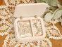 First Communion Rosary Gift Set - 18.5", Wood Rosary Box, Plaque, & Rosary Made in Italy - Closeout Sale * (Minimum quantity purchase is 1) 
