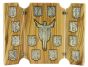 Stations of the Cross Tri-Fold Devotional Display (Silver Oxidized Plaques on Wood) – 6 1/2", Made in Italy  (Minimum quantity purchase is 1)    