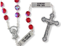The Mysteries Rosary with Red Crystal 8 mm Beads - 22"   (Minimum qty. purchase is 1) 