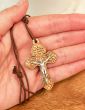 Pardon Crucifix Catholic Indulgence Olivewood Crucifix Pendant with Cord - 2 1/8" (Latin)   (Minimum qty. purchase is 1) 