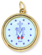  Miraculous Medal, Color Image with Gold Tone Finish - 1"  (Minimum quantity purchase is 1)