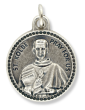 St Maximillian Kolbe (Addictions) Round Medal - 7/8", Silver Ox  (Minimum quantity purchase is 3)