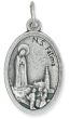 Our Lady of Fatima Medal/Sacred Heart- Silver Oxidized Die Cast - 1"  Made In Italy    (Minimum quantity purchase is 3)