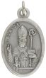  St Blaise (throat ailments)  Patron Saint Medal - Italian Silver OX 1 inch   (Minimum quantity purchase is 3)