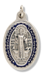  St Benedict Two-Sided Medal with Red and Blue Accents - 1 1/8"   (Minimum quantity purchase is 1)