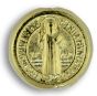   Gold St Benedict Round Metal Rosary Beads - pkg of 12    (Minimum quantity purchase is 1)