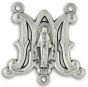 Miraculous Medal "M" Rosary Center - 1" Silver Oxidized, Made in Italy * (Minimum quantity purchase is 2)