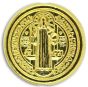  St Benedict Metal Bead, Gold Tone - 9/16" Round  Pack of 12  (Minimum quantity purchase is 1)