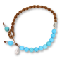  Blue Beaded, Braided Bracelet with Sterling Silver Miraculous Medal Charm   (Minimum quantity purchase is 1)