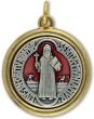  Two-Toned w/ Red Enamel St. Benedict Medal  - 1"     (Minimum quantity purchase is 1)