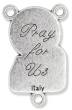 St. Padre Pio Rosary Centerpiece - Silver Ox, 1" (Minimum quantity purchase is 2)