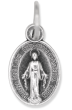 Miraculous Medal Mini (Latin) - 1/2" Silver Oxidized, Made in Italy * (Minimum quantity purchase is 5)
