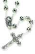   Double Capped Bead Rosary with 9mm Emerald Green (May) Glass Beads - 24" *   (Minimum quantity purchase is 1)
