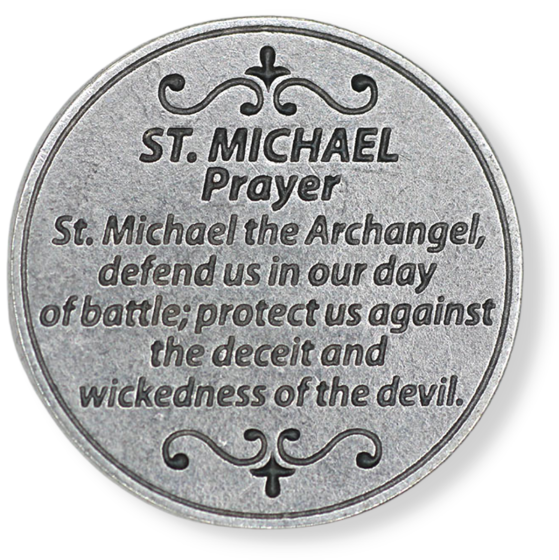 Saint Michael Prayer Pocket Token (1.25") - Protection from Evil - Closeout Sale * (Minimum quantity purchase is 3)