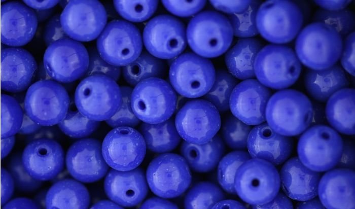 Cobalt Blue Glass Beads, 8mm - 60 per pkg - Closeout Sale * (Minimum quantity purchase is 3)