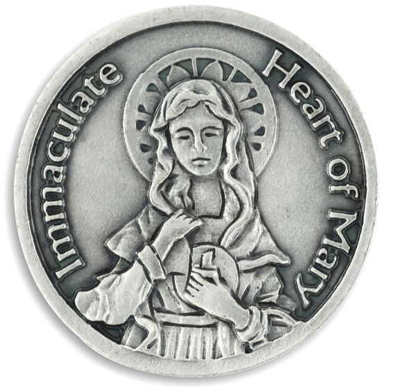  Immaculate Heart  of Mary Pocket Token     (Minimum quantity purchase is 1)