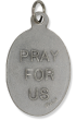  St Maximilian Kolbe / PRAY FOR US - Addiction Patron Saint Italian Silver OX 1 inch  (Minimum quantity purchase is 3)