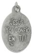 Divine Mercy Jesus / Jesus Yo Confio En Ti Medal - Italian Silver OX 1 inch  (Minimum quantity purchase is 3)