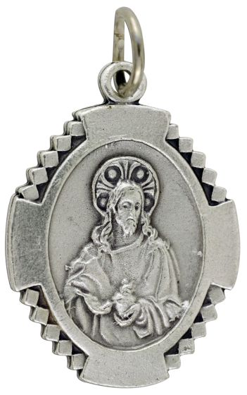 Scapular Medal with Scalloped Edge - 1 inch  (Minimum quantity purchase is 1)