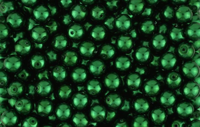    CZECH Glass Pearl Beads, 6 mm round, - Irish Green - Pkg of 60   (Minimum quantity purchase is 1)