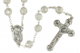  Double Capped Bead Rosary with 9mm Clear (April) Glass Beads - 24"       (Minimum quantity purchase is 1)