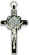 St Benedict Crucifix Pendant Black Enamel Posts- 3"