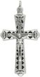 Faceted Triangular Crucifix – 2" Silver Oxidized, Made in Italy  * (Minimum quantity purchase is 2)
