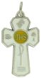  5 Way Communion Rosary Crucifix, White Enamel - 1  3/16   (Minimum quantity purchase is 1) 