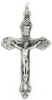 Baroque Crucifix with Oval Ends – 1 7/8" Silver Oxidized, Made in Italy * (Minimum quantity purchase is 2)