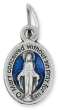 Blue Miraculous Medal Charm (English) – 1/2" Oval Silver Oxidized, Made in Italy * (Minimum quantity purchase is 2) 