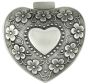 2.5" Floral Heart Metal Rosary Box - Antique Silver Finish  *   (Minimum quantity purchase is 1)  