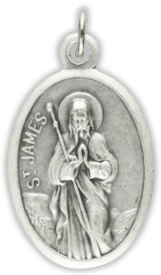  St James / Pray For Us Medal - Italian Silver OX 1 inch    (Minimum quantity purchase is 3)