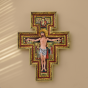 San Damiano Wall Crucifix – 10.75" Resin & Stone, Joseph's Studio