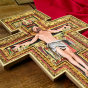 San Damiano Wall Crucifix – 10.75" Resin & Stone, Joseph's Studio