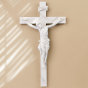 White Catholic Wall Crucifix – 13.5" Renaissance Collection, Joseph's Studio