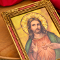 Sacred Heart of Jesus Framed Icon – 7.25" Gold Vintage Style, Joseph’s Studio
