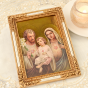 Three Hearts of the Holy Family Framed Icon – 7.25" Gold Vintage Style, Joseph’s Studio
