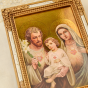 Three Hearts of the Holy Family Framed Icon – 7.25" Gold Vintage Style, Joseph’s Studio