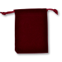 Burgundy Velvet Rosary Pouch - 4" x 5.5" Drawstring Velour Rosary Bag (Minimum quantity purchase is 1)