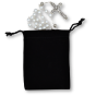 Black Velvet Rosary Pouch - 4" x 5.5" Drawstring Velour Rosary Bag * (Minimum quantity purchase is 3)
