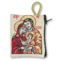 Holy Family Full Color Zipper Rosary Pouch with Gold Accents - 2.5 x 3" *  (Minimum quantity purchase is 1)