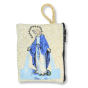 Our Lady of Grace Rosary Pouch in Color with Gold Accents – 2.5" x 3", Made in Italy   (Minimum quantity purchase is 1)