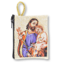 St Joseph Rosary Pouch in Color with Gold Accents – 3" x 2.5", Made in Italy *   (Minimum quantity purchase is 1)