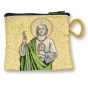 St Jude Rosary Pouch – 2.5" x 3" Zippered Woven Case, Made in Italy