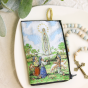 Our Lady of Fatima Rosary Pouch in Color with Gold Accents – 4.25" x 2.75", Made in Italy    (Minimum quantity purchase is 1)