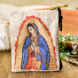 Our Lady of Guadalupe Rosary Pouch in Color with Gold Accents –3" x 2.5", Made in Italy  *  (Minimum quantity purchase is 1)